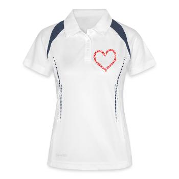 Hockey Saint Valentin Coeur - Coeur - Herz - Polo respirant Femme - blanc/marine - Devant