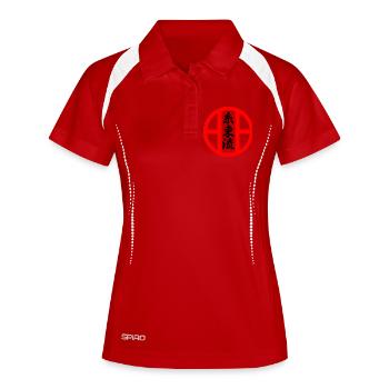 Emblème du karaté Shito ryu - Polo respirant Femme - blanc/marine - Devant