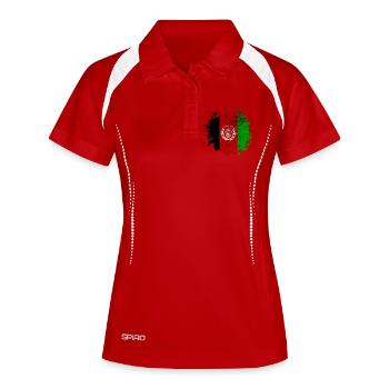 Afghanistan Vintage Splash Design / Gift Die - Polo respirant Femme - blanc/marine - Devant