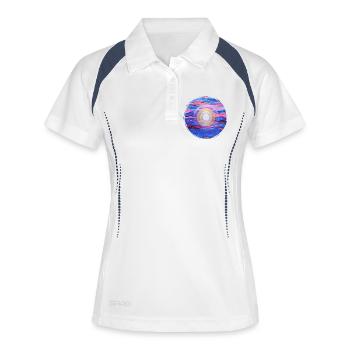 SchöpfungsLicht der Freiheit - Sonja Ariel - Frauen Polo atmungsaktiv - Weiß/Navy - Vorne