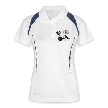 Hochzeit - Frauen Polo atmungsaktiv - Weiß/Navy - Vorne
