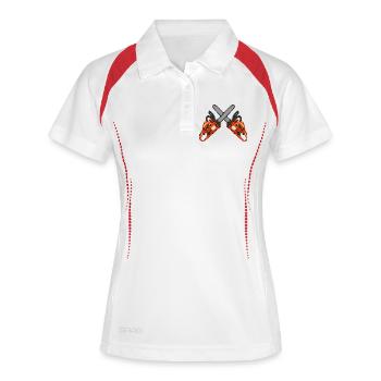 Croix de tronçonneuse - Polo respirant Femme - blanc/marine - Devant