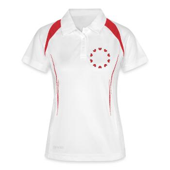 Cercle du cœur | Coeurs | Cœur - Polo respirant Femme - blanc/marine - Devant