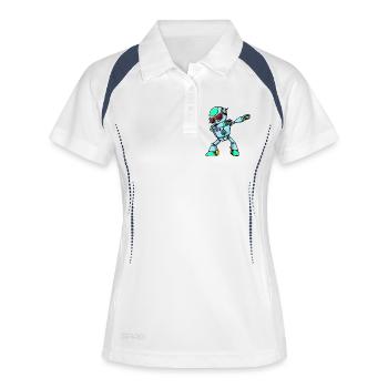 Sonnenbrille Witziges Design Cool Lustig - Frauen Polo atmungsaktiv - Weiß/Navy - Vorne