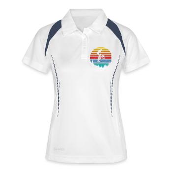 Cyclistes, bikers - Polo respirant Femme - blanc/marine - Devant