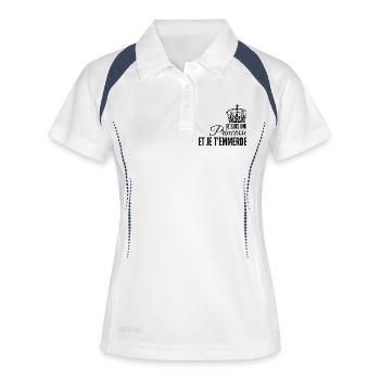 Princesse affirmée et rebelle - Polo respirant Femme - blanc/marine - Devant