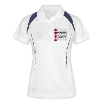 4 x Stop Bitte keine Werbung Sticker - Frauen Polo atmungsaktiv - Weiß/Navy - Vorne