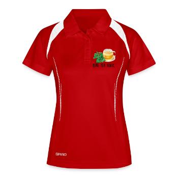 Mint Tea Addict Accro Mint Tea Gift Tea - Women's Polo breathable - white/navy - Front