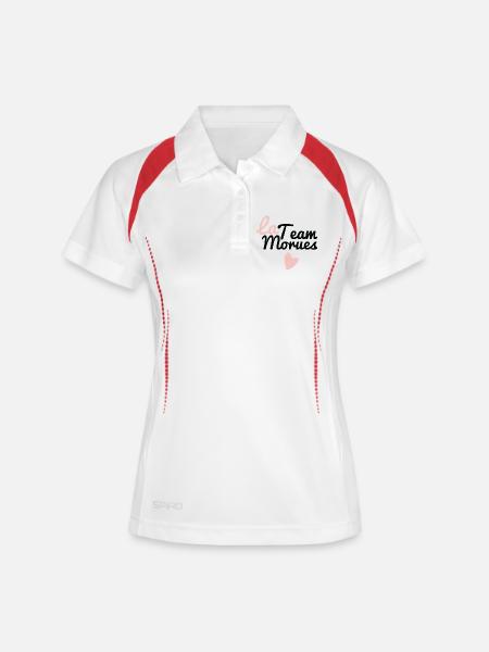 La team des morues - Polo respirant Femme - blanc/marine