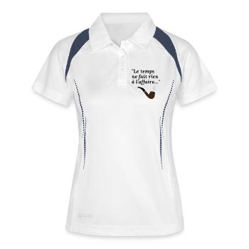 Le temps ne fait rien à l'affaire - Polo respirant Femme - blanc/marine - Devant