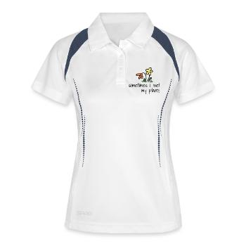 Garten - Frauen Polo atmungsaktiv - Weiß/Navy - Vorne