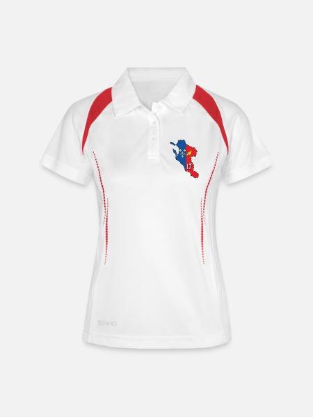 Charente-maritime - Polo respirant Femme - blanc/marine