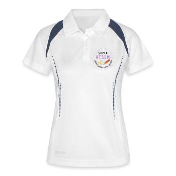 super Atsem merci pour cette année - Polo respirant Femme - blanc/marine - Devant