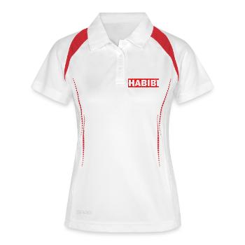 Habibi Arabisch Liebste Rot Islam Muslim Geschenk - Polo respirant Femme - blanc/marine - Devant