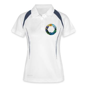 Mutter Natur Baum Umwelt - Frauen Polo atmungsaktiv - Weiß/Navy - Vorne