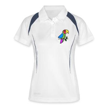 Natur Vogel Tiere - Frauen Polo atmungsaktiv - Weiß/Navy - Vorne