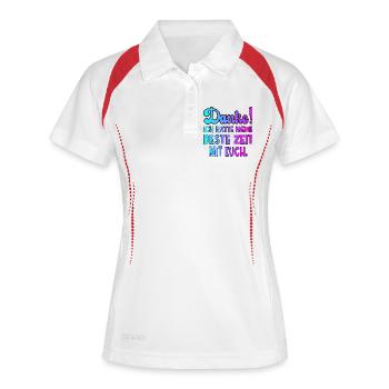 ABSCHIEDSGESCHENKE DANKESCHÖN - BESTE ZEIT - Frauen Polo atmungsaktiv - Weiß/Navy - Vorne