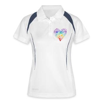 Rainbow Heart - Women's Polo breathable - white/navy - Front