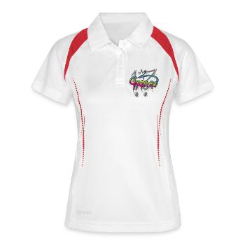 Graffiti Gamer Zocker Gaming - Frauen Polo atmungsaktiv - Weiß/Navy - Vorne