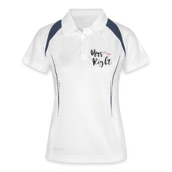 Mrs. always Right - Frauen Polo atmungsaktiv - Weiß/Navy - Vorne