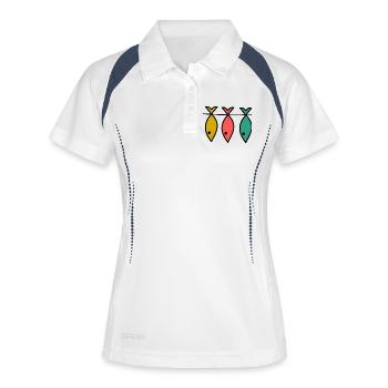FISH. FISHING. FISHERMAN. BOAT. RETIREMENT. FEAST - Women's Polo breathable - white/navy - Front