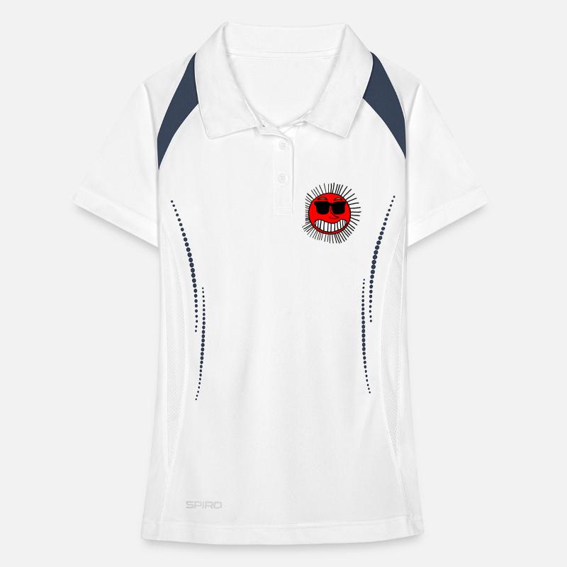 Smiling Sun with Glasses Women's Polo breathable
