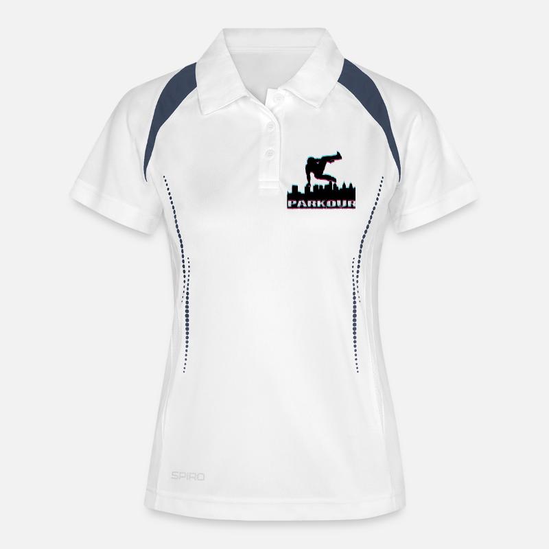 Parkour - Women's Polo breathable - white/navy