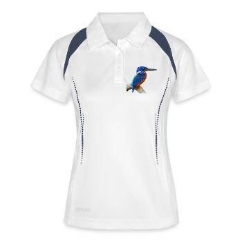 Kingfisher Bird Design Nature Fishing Gift - Women's Polo breathable - white/navy - Front