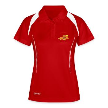 Pyrénées orientales - Polo respirant Femme - blanc/marine - Devant