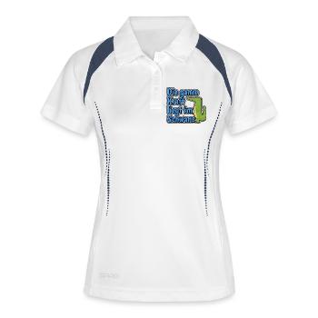 Die ganze Kraft liegt im Schwanz - Frauen Polo atmungsaktiv - Weiß/Navy - Vorne