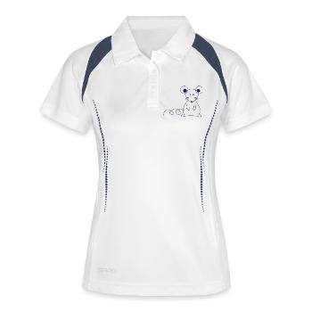Niedliche Maus Linienkunst Blau - Frauen Polo atmungsaktiv - Weiß/Navy - Vorne