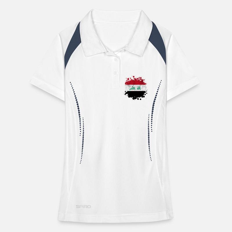 Conception de drapeaux Splash Irak Polo respirant Femme
