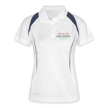 Aller courir. Soyez de retour demain. Ultra Runners - Polo respirant Femme - blanc/marine - Devant