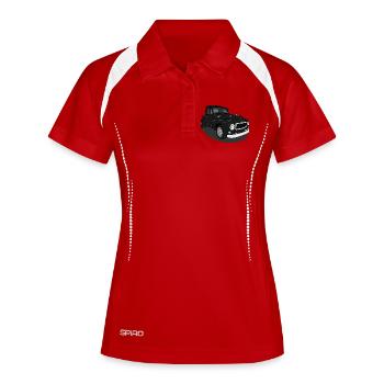 Duo Noir - Polo respirant Femme - blanc/marine - Devant