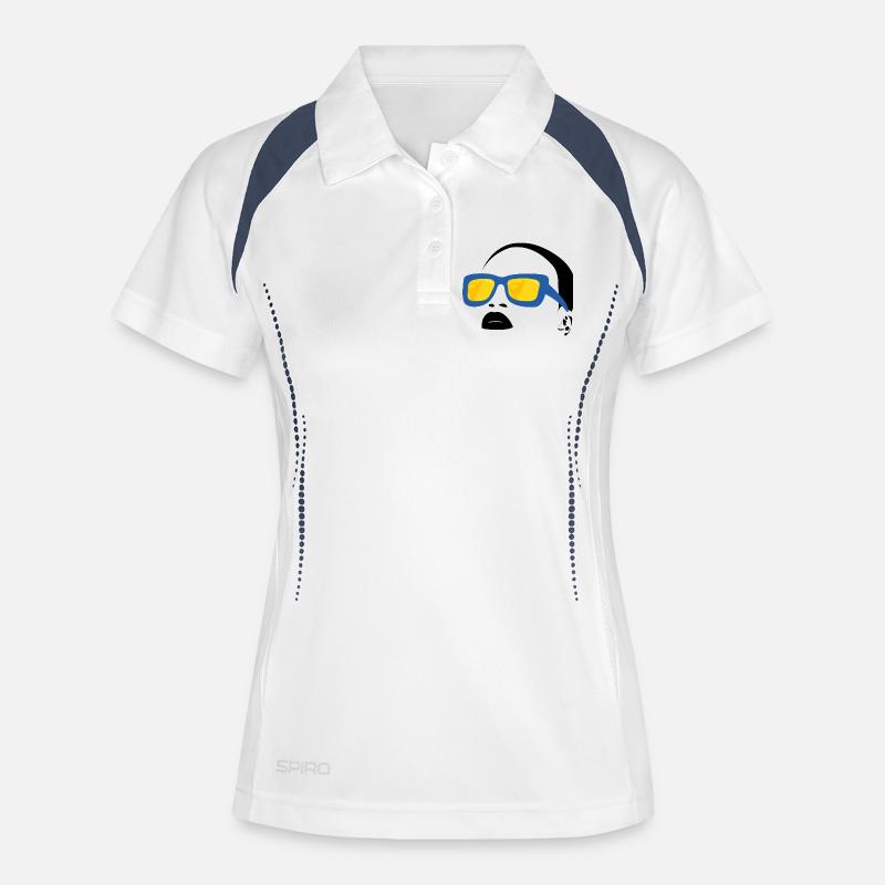 Beach and Sunglasses Design - Women's Polo breathable - white/navy