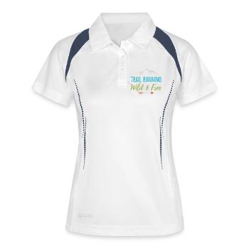 Trail Running – Sauvage et gratuit - Polo respirant Femme - blanc/marine - Devant
