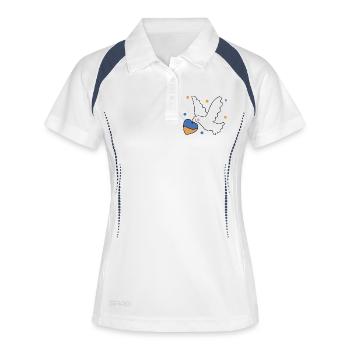 Playful dove heart print ukraine - Women's Polo breathable - white/navy - Front