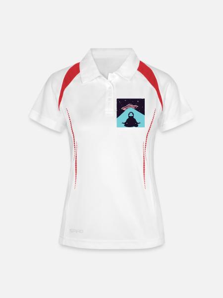 Space Yoga Master with Planetary Disc - Women's Polo breathable - white/navy