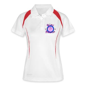 Pouvoir Féminin - Polo respirant Femme - blanc/marine - Devant