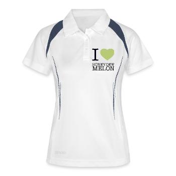 I LOVE HONEYDEW MELON Honigmelone - Frauen Polo atmungsaktiv - Weiß/Navy - Vorne