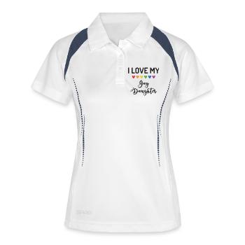 Ich liebe meine schwule Tochter - Frauen Polo atmungsaktiv - Weiß/Navy - Vorne