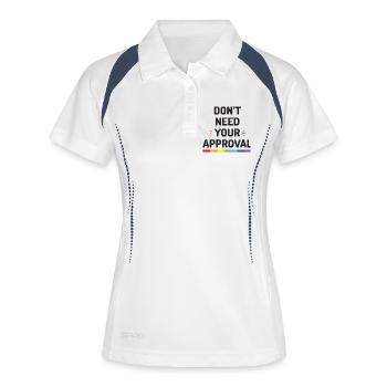 Vous n’avez pas besoin de votre approbation - Polo respirant Femme - blanc/marine - Devant