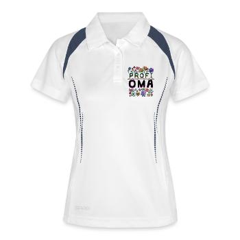 Oma Großmutter Seniorin Alles Gute Statement - Frauen Polo atmungsaktiv - Weiß/Navy - Vorne