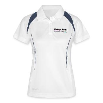 Vintage Grand-mère Grand-mère Vieille Femme Déclaration - Polo respirant Femme - blanc/marine - Devant