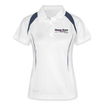Großmutter Alte Frau Vintage Oma Statement - Frauen Polo atmungsaktiv - Weiß/Navy - Vorne