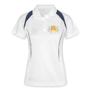 Yoga - Frauen Polo atmungsaktiv - Weiß/Navy - Vorne
