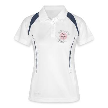 Yoga - Frauen Polo atmungsaktiv - Weiß/Navy - Vorne