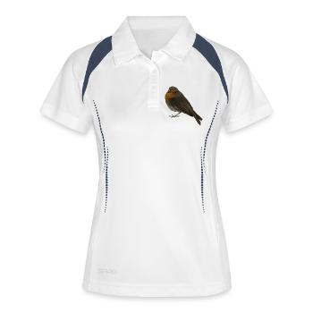 Rouge-gorge - Polo respirant Femme - blanc/marine - Devant