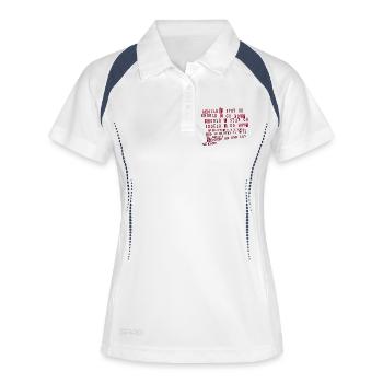 clash - devrais-je rester - Polo respirant Femme - blanc/marine - Devant