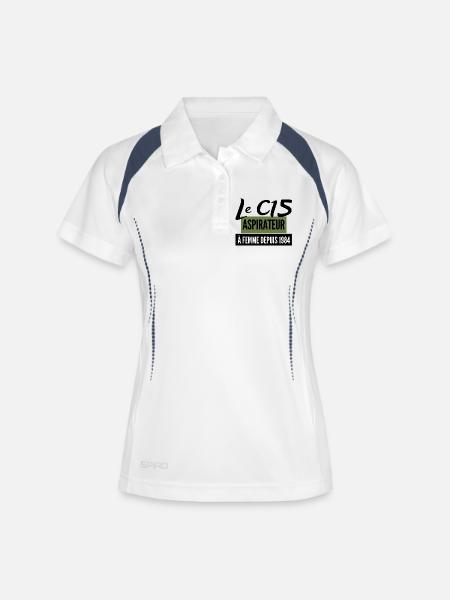 Le c15 aspirateur à femmes cadeau c15 du seigneur - Polo respirant Femme - blanc/marine
